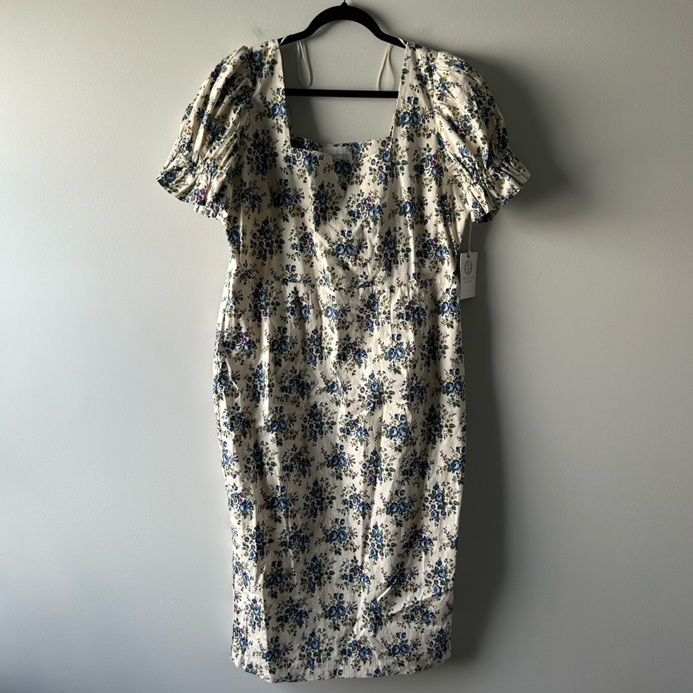 Hyacinth House cream floral printed short sleeve dress